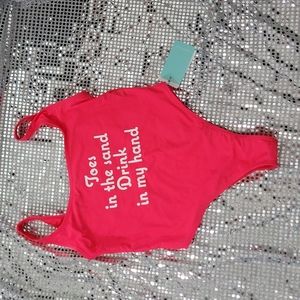 Toes in the sand Drink in my hand Swimsuit